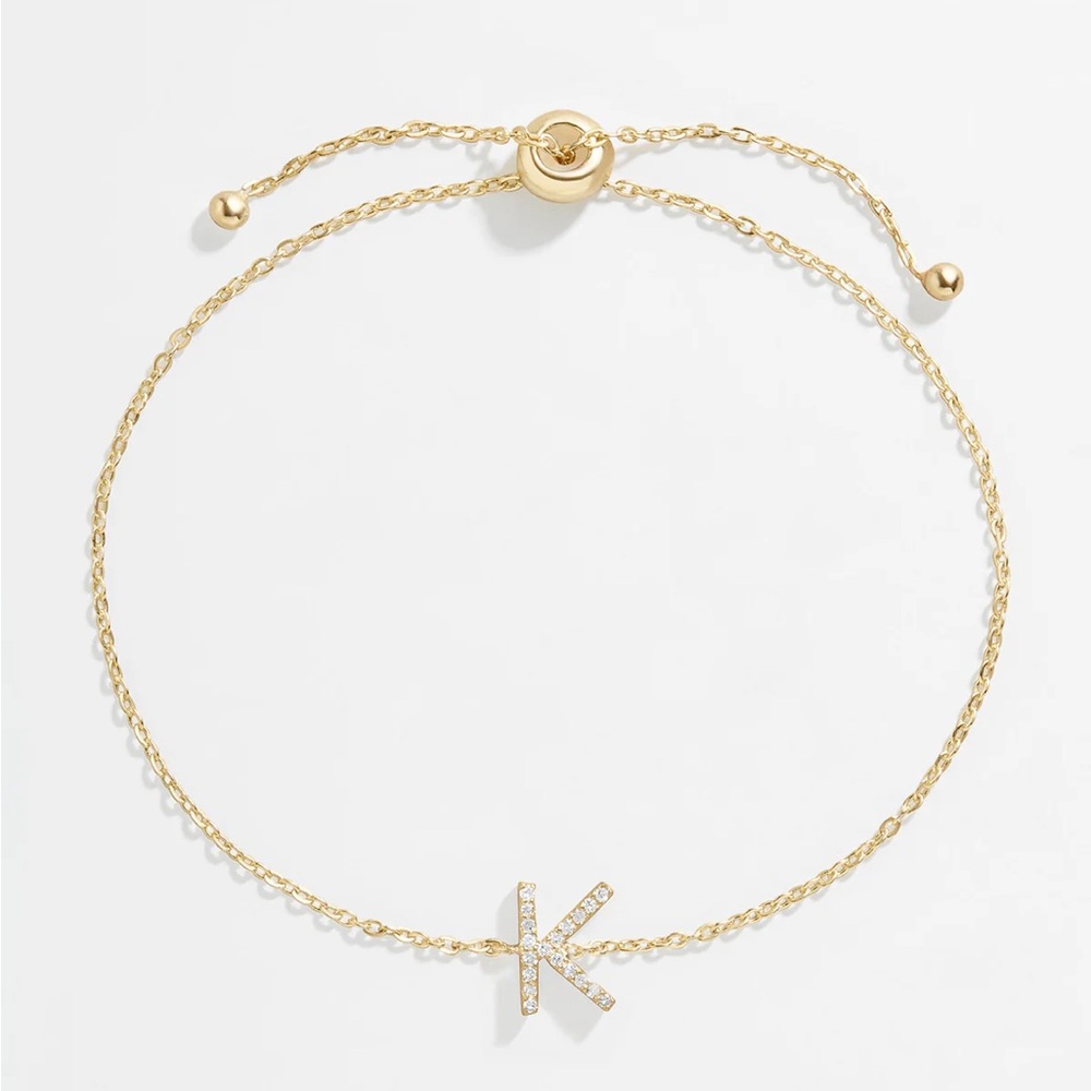 14K gold and diamond initial bracelet from Baublebar
